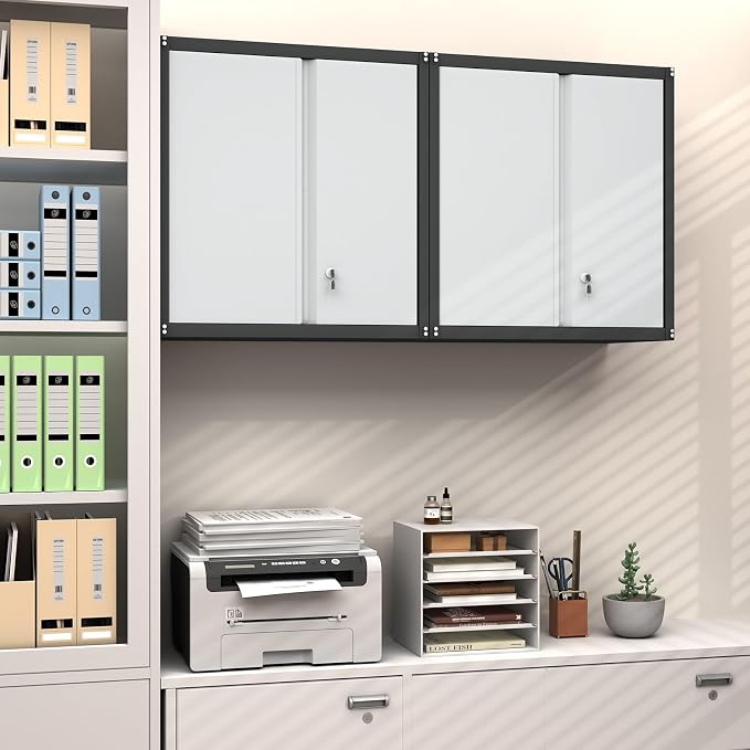 GREATMEET Metal Wall Cabinet, Wall Mounted Garage Cabinet, Locking Metal - Image 5
