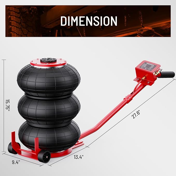 Air Jack, 5 Ton/11000 lbs Triple Bag Car Jack, Airbag Jack - Image 7
