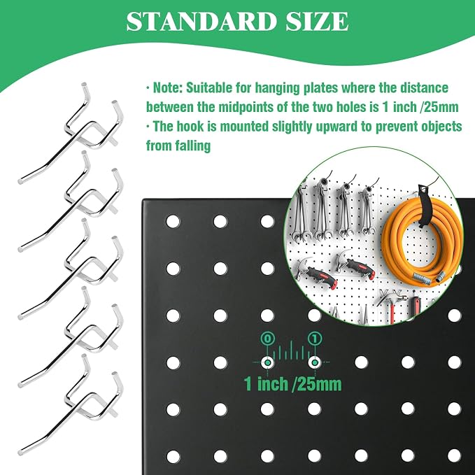 50Pcs 2"/5CM Pegboard Hooks Assortment Set, Metal Peg Board Hooks - Image 5