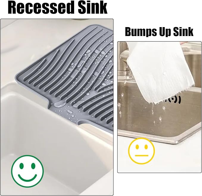 Silicone Dish Drying Mat for Kitchen Counter, Dish Drying Pad, Non-Slip Drain - Image 3
