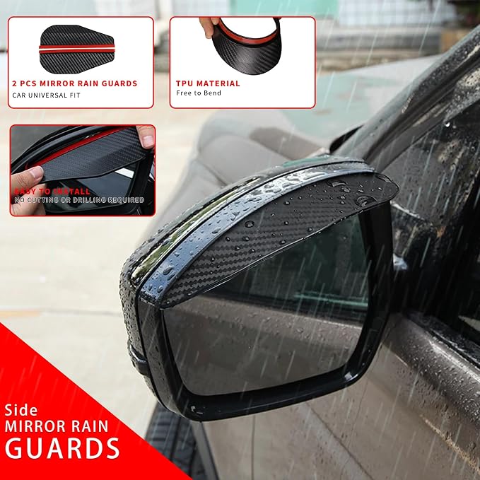 Window Rain Guards Fit for 2021-2025 Nissan Rogue S, 4-Piece Acrylic Set - Image 4