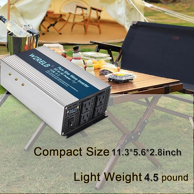 WZRELB 1800W Pure Sine Wave Inverter 36V DC to 110V 120V AC, Car Power Inverter - Image 7