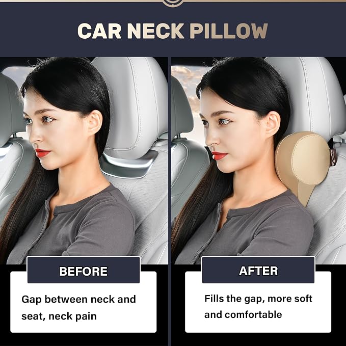 Coverado Car Headrest Pillow, Ergonomic Memory Foam Car Neck Pillow - Image 3