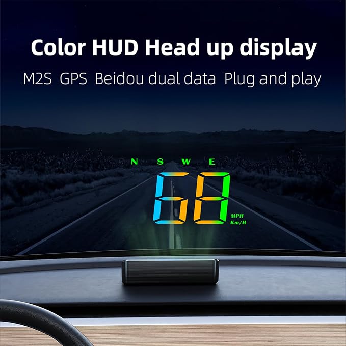 Heads Up Display M2S, GPS Speedometer Multi-Segment Alarm Settings, Fully - Image 2