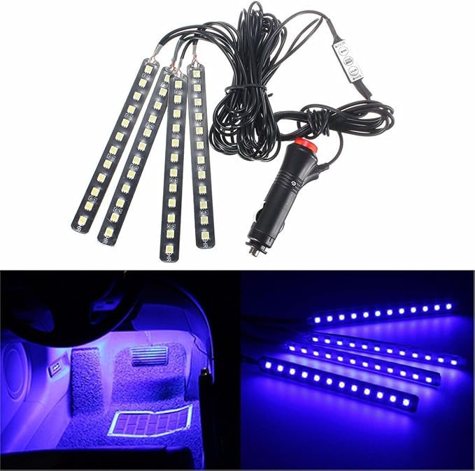Car LED Strip Light, EJ's SUPER CAR 4pcs 36 LED Car Interior Lights Under Dash - Image 9