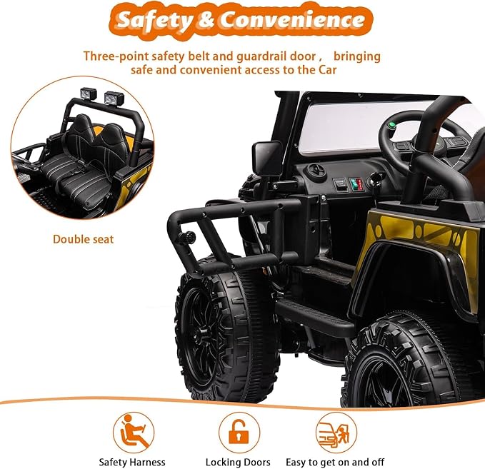 Hetoy 24V 2 Seater Ride On Car for Kids, Electric Truck - Image 5