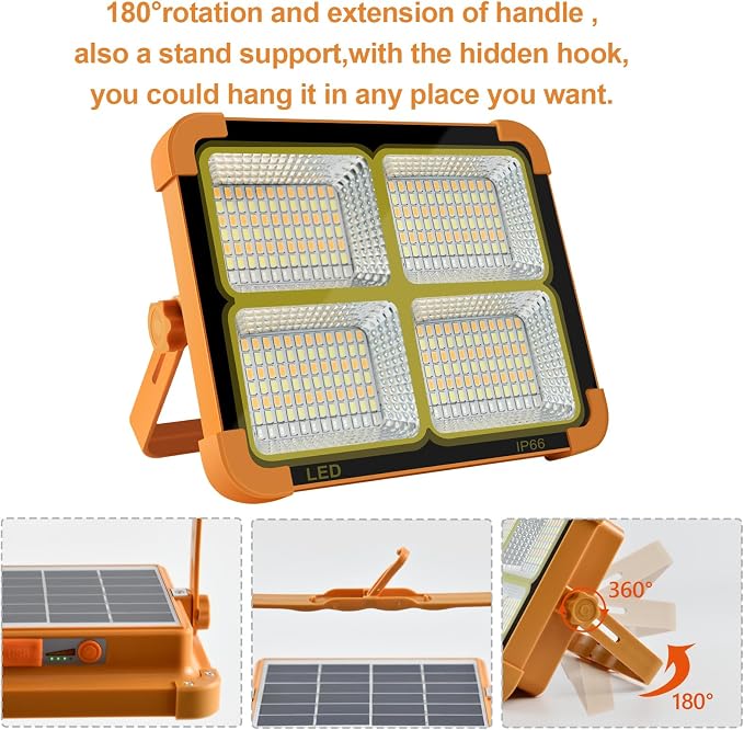 Portable LED Work Solar Light 100W 16500mAh 10000 LM - Image 3