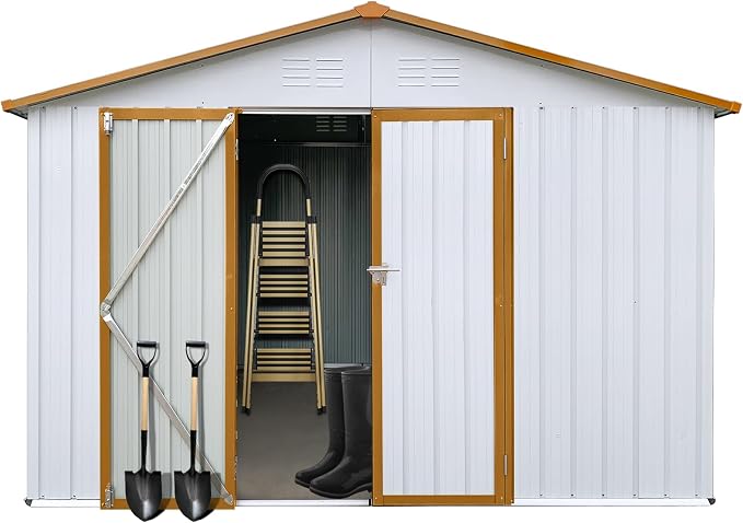 12 x 10 FT Metal Garden Shed, Outdoor Storage Shed by Hipicute