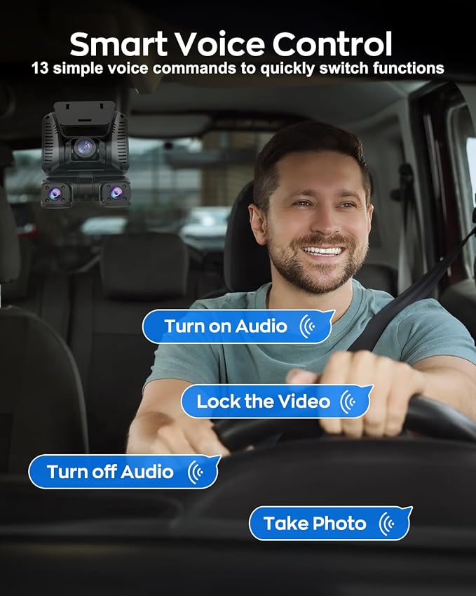 4K Dash Cam 360° View, 4 Channel Front and Rear Dash Camera - Image 6