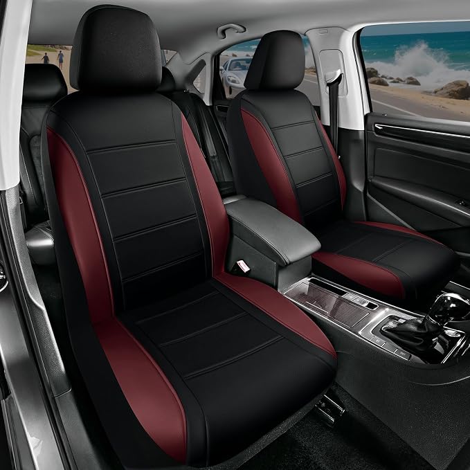 Road Comforts Leather Seat Covers, Breathable Car Seat Covers Full Set - Image 2
