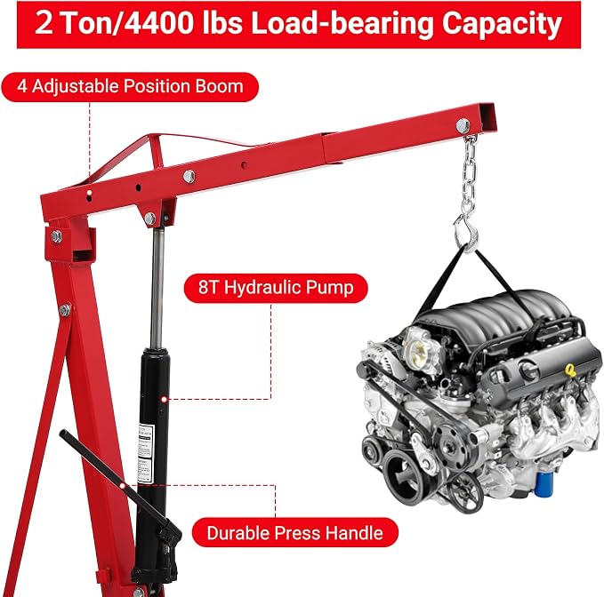 2 Ton Engine Hoist, Folding Cherry Picker Engine Hoist - Image 2