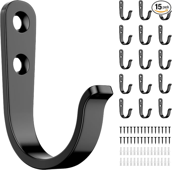 15Pcs Wall Hooks for Bathroom, and Garage by jockcaras