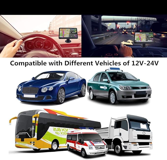GPS Navigator for Car Truck RV, 9 ” Trucker GPS for Semi Truck 2025 Map， Real - Image 4