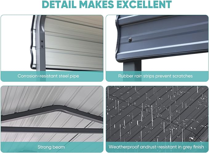 Metal Carport, Carport Canopy 12x20 Heavy Duty All Weather, Car Tent Garage - Image 6