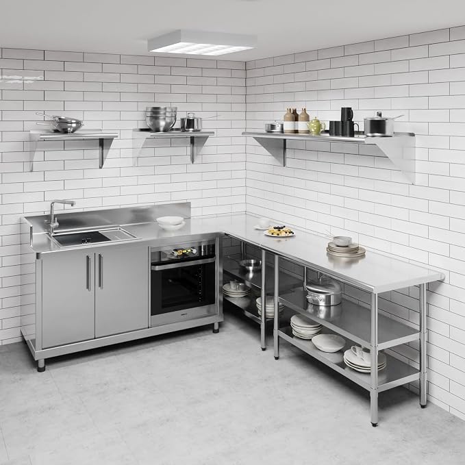 AmGood 60" Long X 18" Deep Stainless Steel Wall Shelf | NSF | Appliance & - Image 2