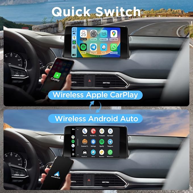2in1 CarPlay Android Auto Wireless Adapter, Mini Car Play Cars Stick, Fast Auto - Image 7