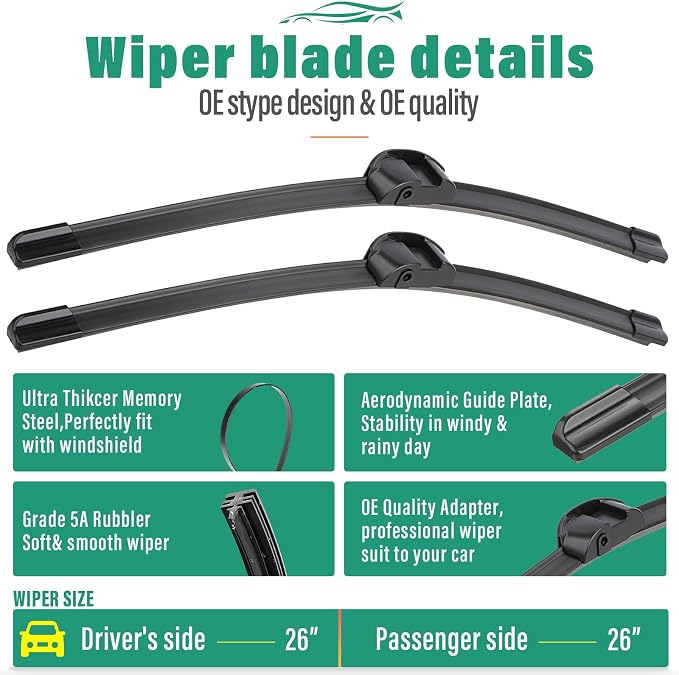 26" 26" 13" Windshield Wiper Blades Replacement - Image 3