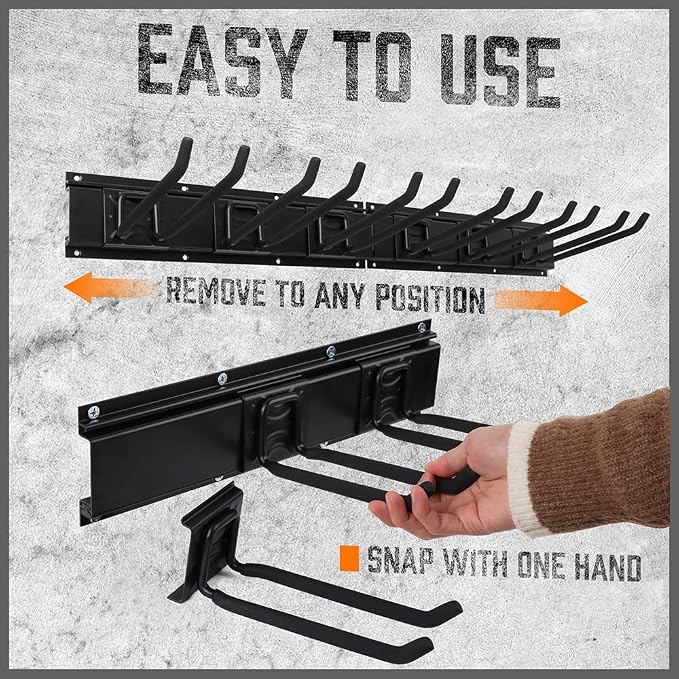 HORUSDY 64-Inch Heavy Duty Garage Organization Rack, 4 Packs Rails and 9 - Image 6