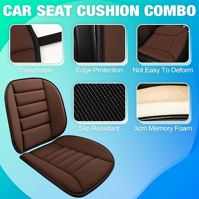 MYFAMIREA Car Seat Cushion and Lumbar Support Pillow 1.2'' Thick Memory Foam - Image 2