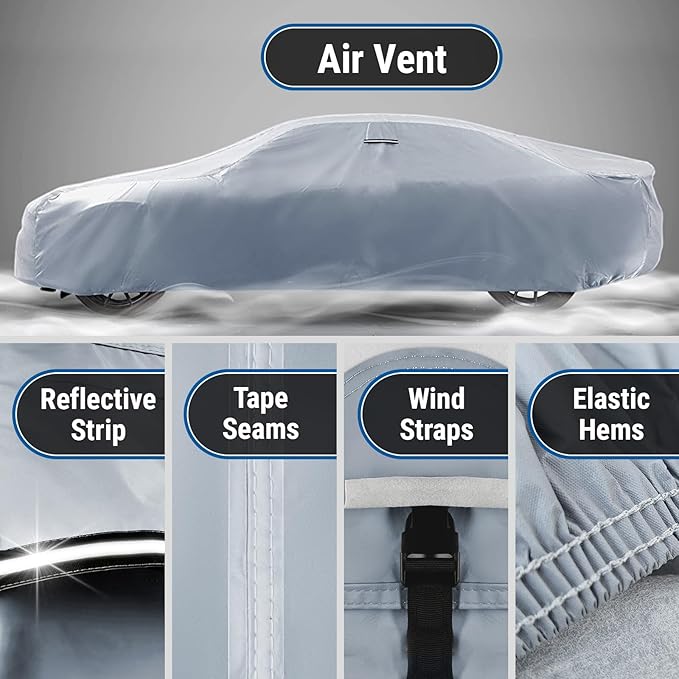 iCarCover Custom Car Cover for Chevy Vega Waterproof All Weather Rain Snow UV - Image 5