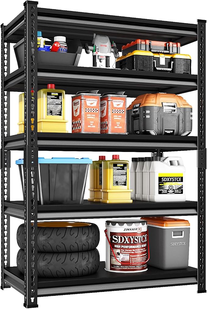40" W Garage Shelving Heavy Duty, 2200 Lbs Loads Garage Storage Shelves Heavy by SDXYSTCE