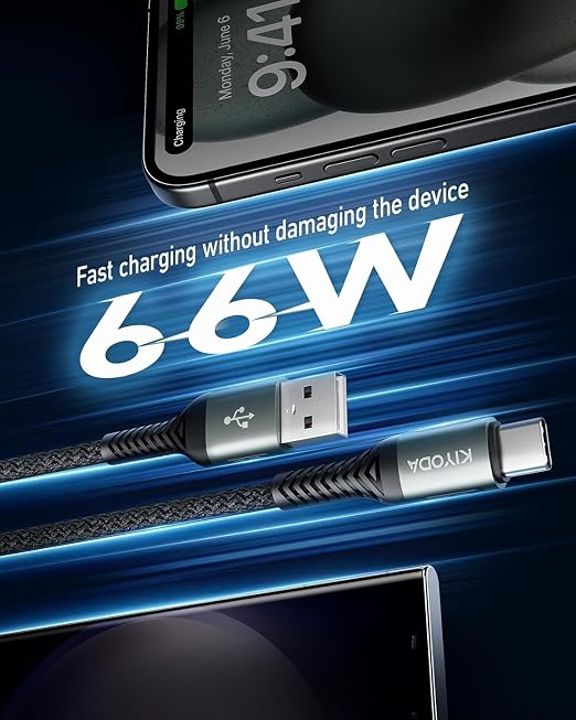 USB A to USB C Cable 3FT/6FT, Coiled USB C Cable - Image 3