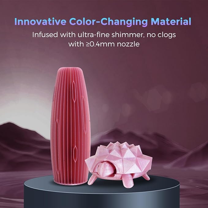 FLASHFORGE PLA Filament 1.75mm +/- 0.02mm Rose Quartz, Color Changeable 3D - Image 4