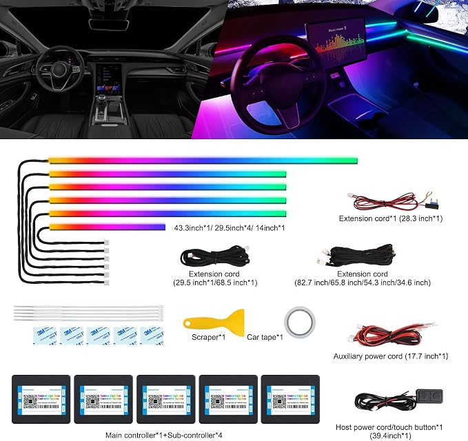 Dreamcolor Acrylic Interior Car LED Strip Light - Image 2