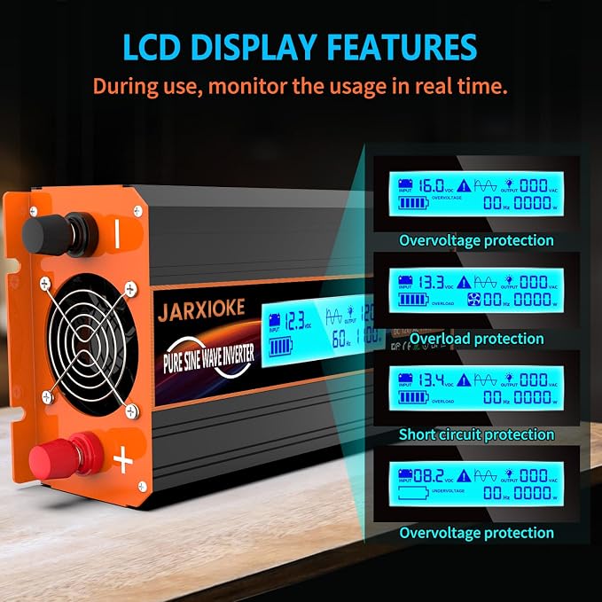 1100 Watt Pure Sine Wave Power Inverter 12V DC to 110V 120V Converter - Image 3