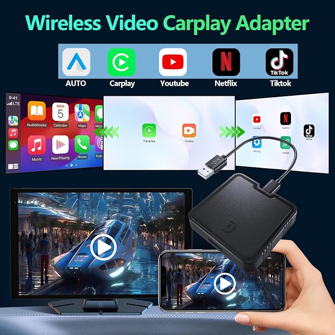 Wireless Carplay Adapter with Netflix YouTube TF Card Plug & Play, Wireless AI - Image 3