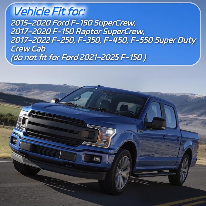 in-Channel Rain Guards for Trucks 2015-2020 Ford F150 SuperCrew, 17-23 Ford - Image 2