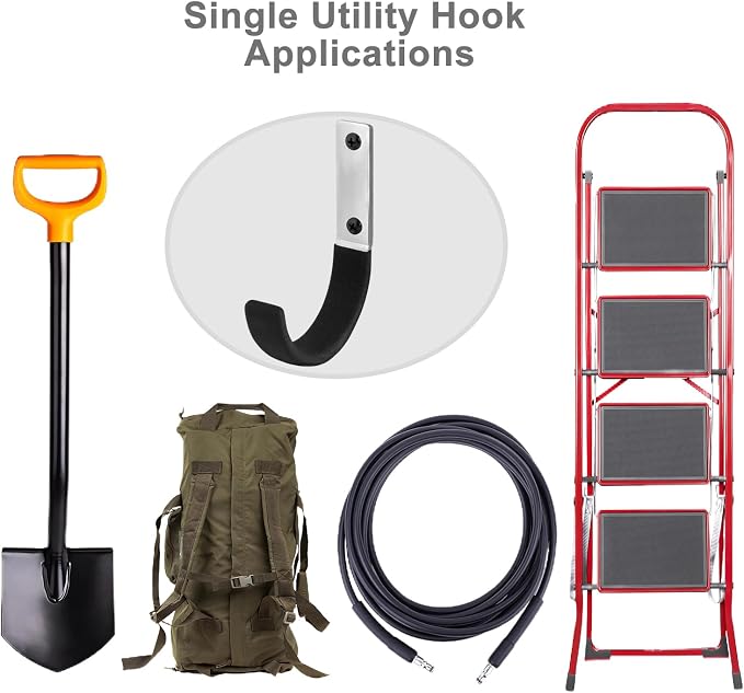 Garage Storage Ladder Hanger 2 Pcs, Upgraded Hose Hanging Hooks, Yard Tool - Image 2