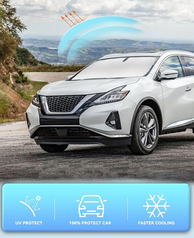 Sun Shade for Murano Windshield Sunshades for 2015-2023 2024 2025 Nissan Murano - Image 5
