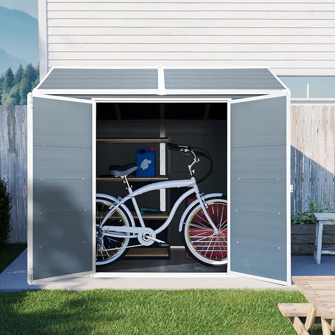 8x6 FT Outdoor Storage Resin Shed - Image 5