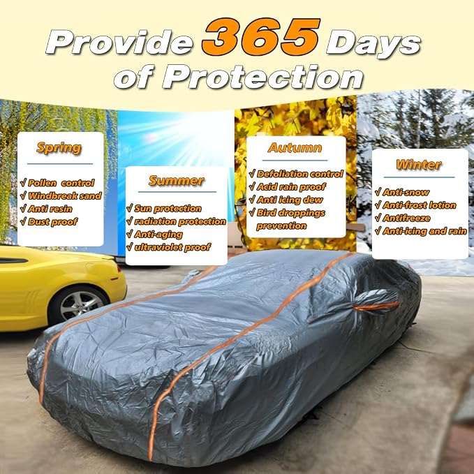 KEYOOG Universal Waterproof Heavy Weight Full Car Covers, Fit SUVs, All Weather - Image 7