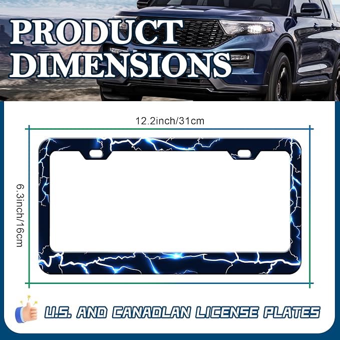 Blue Lightning License Plate Frames - Image 2