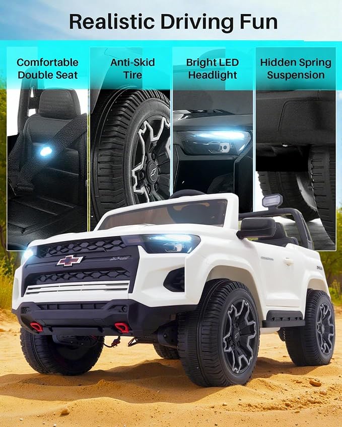 Joywhale 24V Ride on Truck 4WD Kids Electric Vehicle Licensed Chevorlet Ride on - Image 4