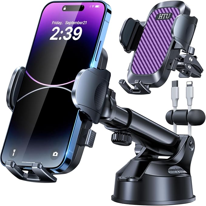 HTU 2025 Best Car Phone Holder 【Ultimate 5-in-1 & Upgraded 100+LBS Strongest by HTU15yearsincarmounts