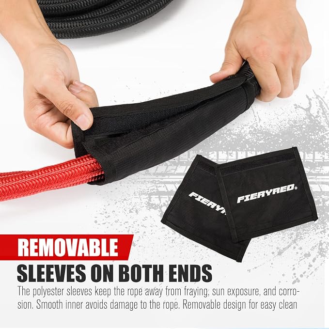 FieryRed Kinetic Energy Recovery Rope 30FT 7/8 Inch- Power Stretch Snatch Strap - Image 6