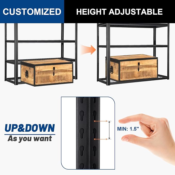 BILT HARD 48" W Garage Shelving 3000 LBS, 5-Tier Industrial Heavy Duty Storage - Image 5