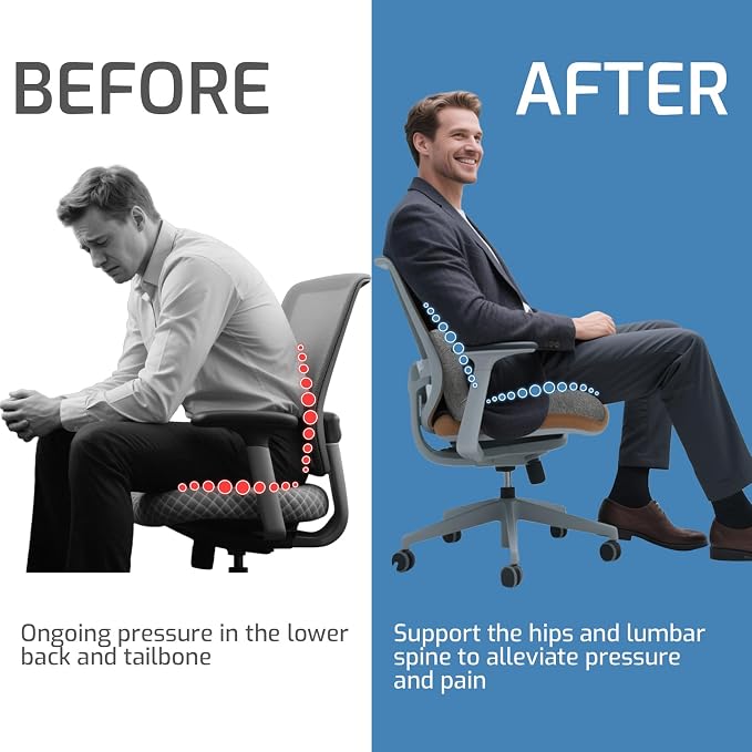 Memory Foam Seat Cushion, Office Chair Cushion - Image 6
