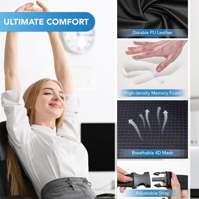 Lumbar Support Pillow for Car, Memory Foam Lumbar Pillow for Lower Back Pain - Image 5