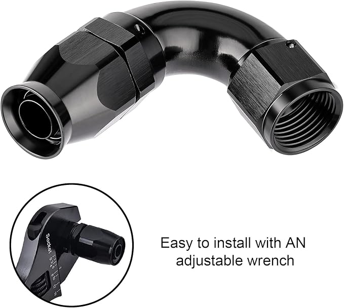 EVIL ENERGY 12AN 120 Degree PTFE One Piece Full Flow End Hose Fitting Aluminum - Image 6