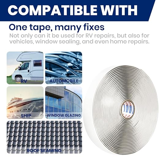 ADHES Premium Butyl Sealant Tape 3/4" x 30 'x 1/8", 2 Rolls Gray Butyl Rubber - Image 3