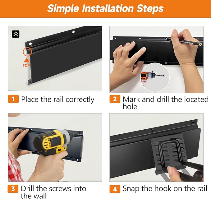 Garden Tool Organizer Wall Mount, Heavy Duty 48 Inches Garage Organization and - Image 6