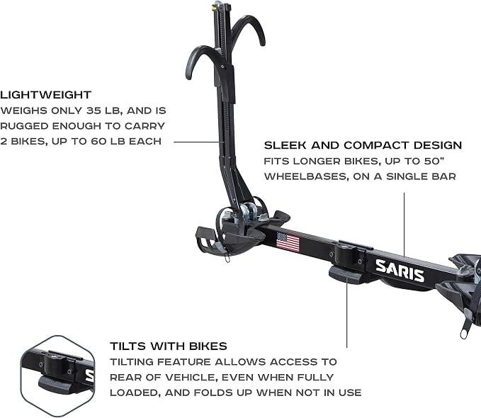 Saris SuperClamp EX 2-Bike HD Hitch Rack – RV Compatible, Lightweight Platform - Image 2