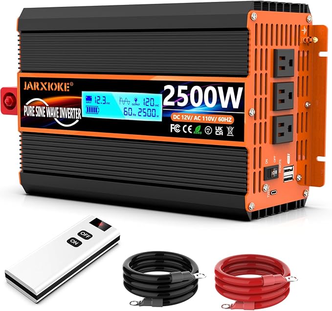 2500 Watt Pure Sine Wave Power Inverter 12V DC to 110V 120V Converter by puresinewavepowerinverter
