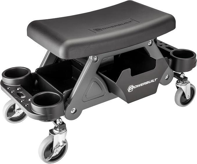 Powerbuilt Heavy-Duty Utility Rolling Seat Upgraded by PowerbuiltTools