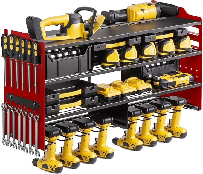 oviitech Power Tool Organizer Wall Mount, 8 Drill Holder Wall Mount Loads 400lbs by oviitech