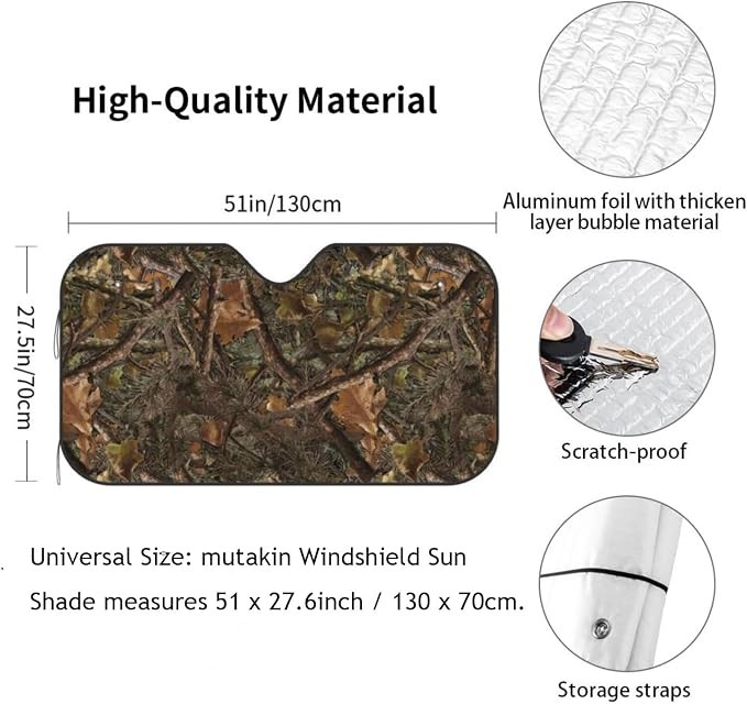 Camouflage Hunting Car Windshield Sunshade Front Window Sun Visor Protector - Image 6